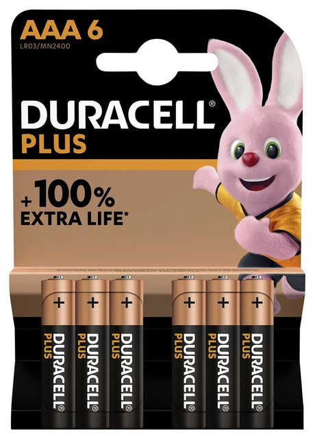 Een Batterij Duracell Plus 6xAAA koop je bij VHK Kantoorartikelen