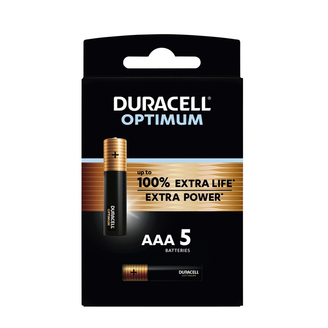 Een Batterij Duracell Optimum 100% 5xAAA koop je bij VHK Kantoorartikelen