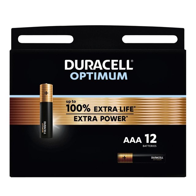 Een Batterij Duracell Optimum 100% 12xAAA koop je bij VHK Kantoorartikelen