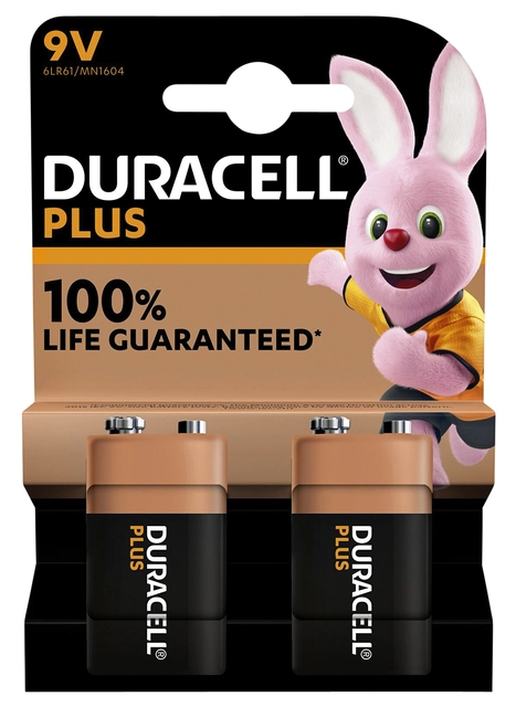 Een Batterij Duracell Plus 2x9Volt koop je bij VHK Kantoorartikelen