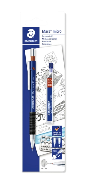 Een Vulpotlood Staedtler Marsmicro 0.5mm + extra fijnstiften koop je bij VHK Kantoorartikelen