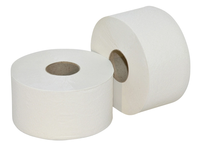 Een Toiletpapier Euro Products Q5 mini jumbo 2l recycled 180m wit 240218 koop je bij Hoekmankantoorartikelen.nl