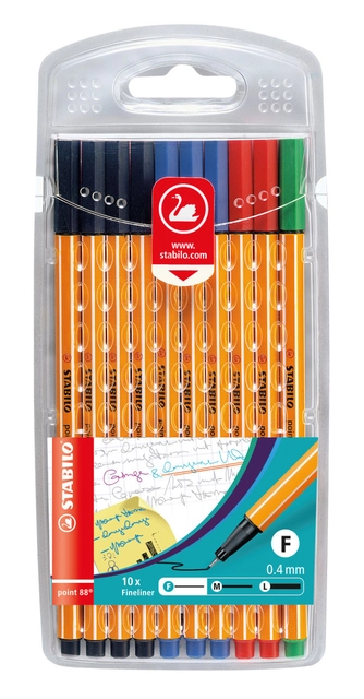 Een Fineliner STABILO point 88/10 Office fijn assorti etui à 10 stuks koop je bij VHK Kantoorartikelen