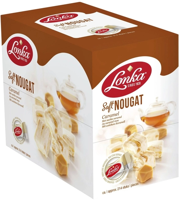 Een Nougat Lonka caramel doos 214 stuks koop je bij VHK Kantoorartikelen