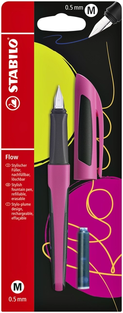 Een Vulpen STABILO Flow sporty medium berry blister à 1 stuk koop je bij Hoekmankantoorartikelen.nl