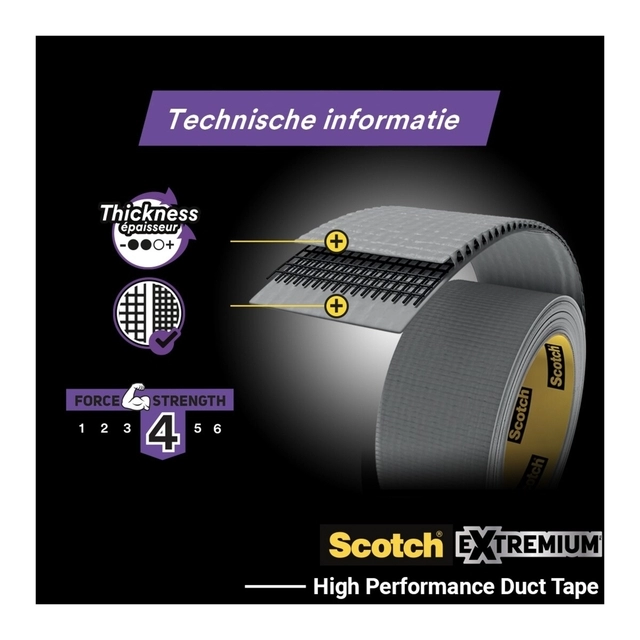 Een Duct tape Scotch Extremium no residue 18.2mx48mm grijs koop je bij Hoekmankantoorartikelen.nl