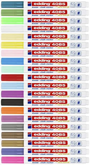 Een Krijtstift edding 4085 by Securit rond 1-2mm metallic blauw koop je bij Hoekmankantoorartikelen.nl