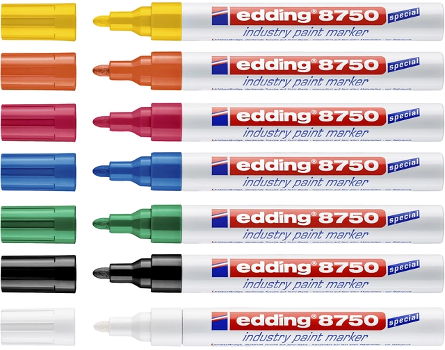 Een Lakmarker edding 8750 industrie blauw koop je bij VHK Kantoorartikelen