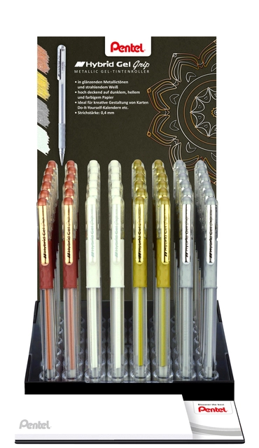 Een Gelschrijver Pentel K118 Grip medium assorti 4 kleuren koop je bij VHK Kantoorartikelen