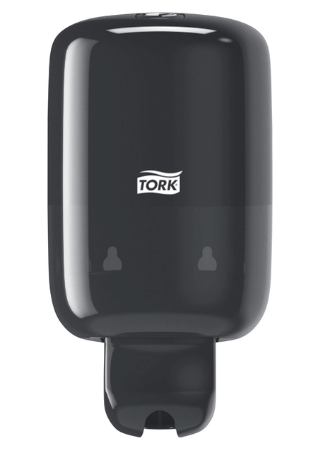 Een Zeepdispenser Tork Mini S2 Elevation compact design zwart 561008 koop je bij VHK Kantoorartikelen