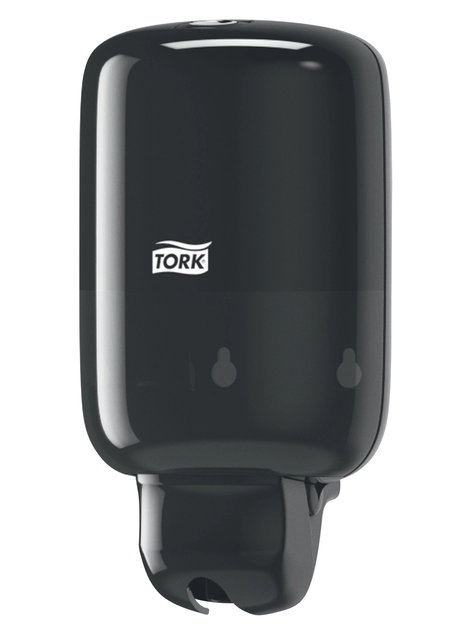 Een Zeepdispenser Tork Mini S2 Elevation compact design zwart 561008 koop je bij VHK Kantoorartikelen