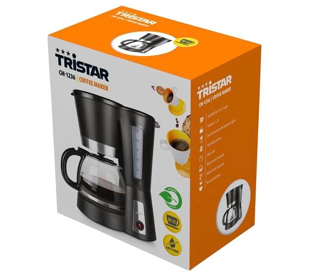 Een Koffiezetapparaat Tristar CM-1236 1,2L 900W zwart koop je bij VHK Kantoorartikelen