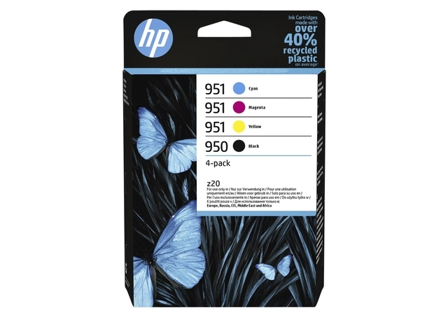 Een Inktcartridge HP 6ZC65AE 950/951 zwart + 3 kleuren koop je bij VHK Kantoorartikelen