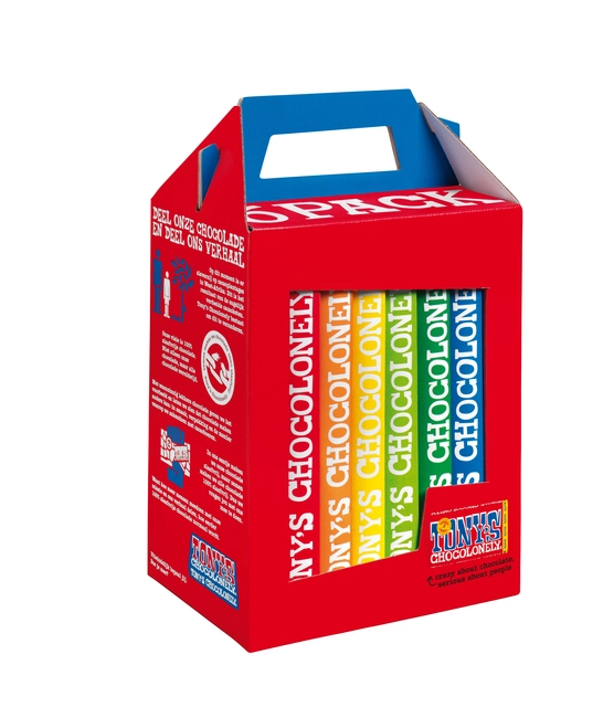 Een Chocolade Tony's Chocolonely Rainbowpack Classic 6 repen à 180gr koop je bij VHK Kantoorartikelen