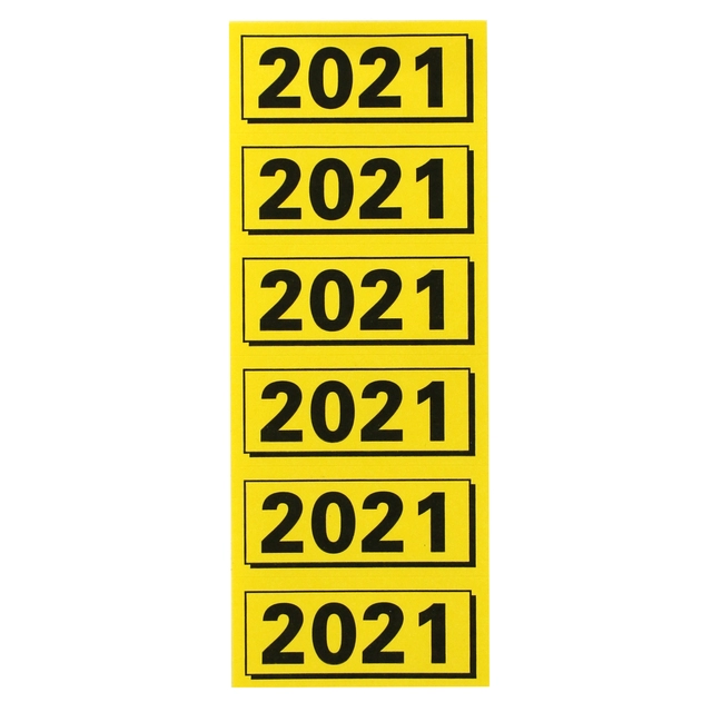 Een Rugetiket Elba 2021 geel met zwarte opdruk 120 stuks koop je bij Hoekmankantoorartikelen.nl