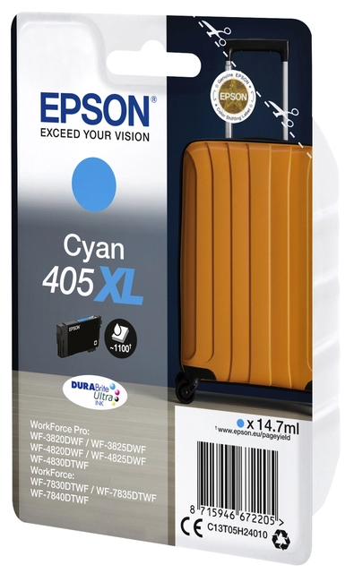 Een Inktcartridge Epson 405XL T05H24 blauw koop je bij VHK Kantoorartikelen