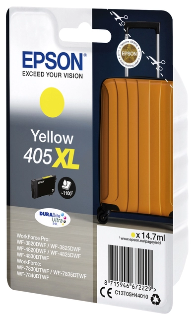 Een Inktcartridge Epson 405XL T05H44 geel koop je bij VHK Kantoorartikelen