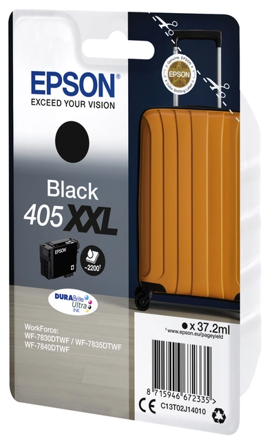 Een Inktcartridge Epson 405XXL T02J14 zwart koop je bij VHK Kantoorartikelen