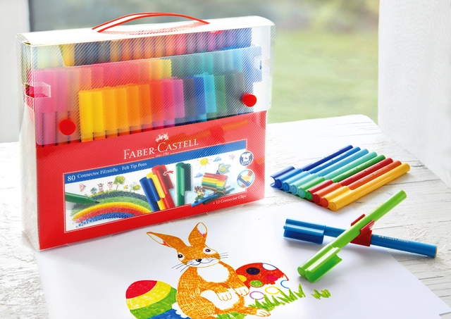 Een Kleurstiften Faber-Castell Connector assorti cadeauset à 80 stuks koop je bij Hoekmankantoorartikelen.nl