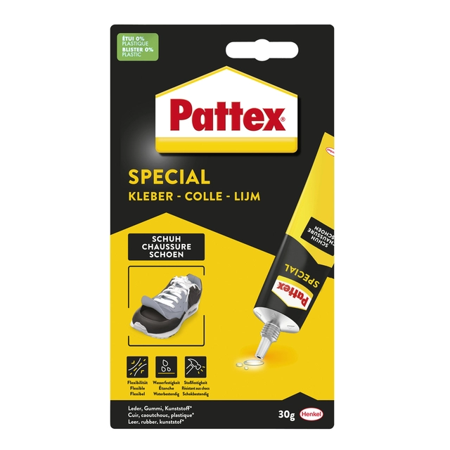 Een Schoenlijm Pattex tube 30 gram op blister koop je bij Hoekmankantoorartikelen.nl