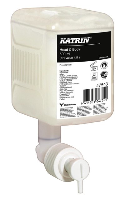 Een Handzeep Katrin Head & Body 500ml 47543 koop je bij VHK Kantoorartikelen