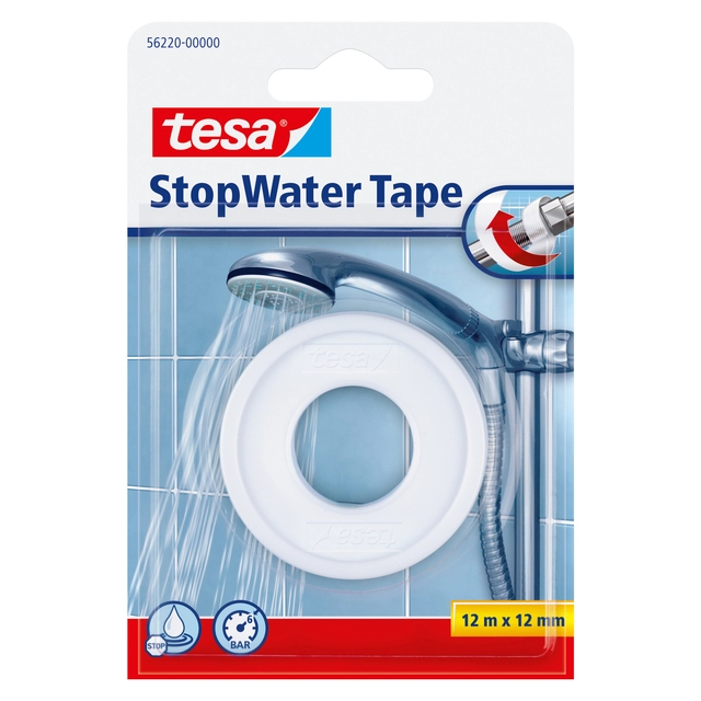 Een Reparatietape tesa® StopWater 12mx12mm wit koop je bij VHK Kantoorartikelen