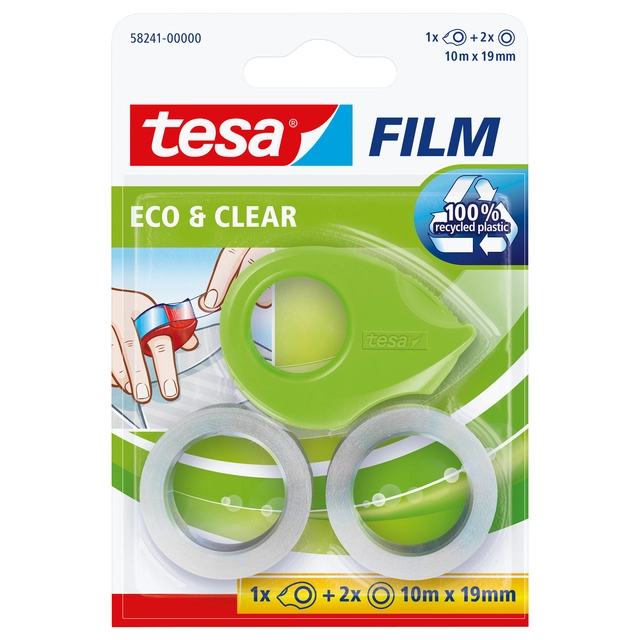 Een Plakbandhouder tesafilm® ecoLogo® mini incl, plakband eco + clear 10mx19mm lichtgroen koop je bij Hoekmankantoorartikelen.nl