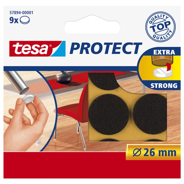 Een Beschermvilt tesa® Protect anti-kras Ø26mm bruin 12 stuks koop je bij VHK Kantoorartikelen