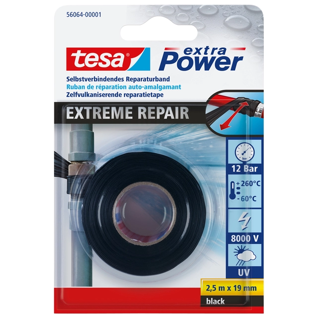 Een Reparatietape tesa® Extreme Repair 2.5mx19mm zwart koop je bij VHK Kantoorartikelen