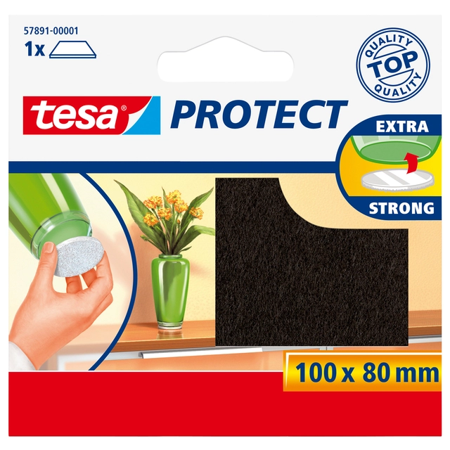 Een Beschermvilt tesa® Protect anti-kras 80x100mm bruin koop je bij VHK Kantoorartikelen