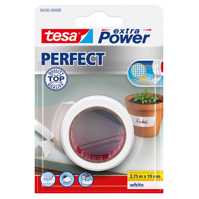 Een Reparatietape tesa® extra Power Perfect 2,75mx19mm wit koop je bij VHK Kantoorartikelen