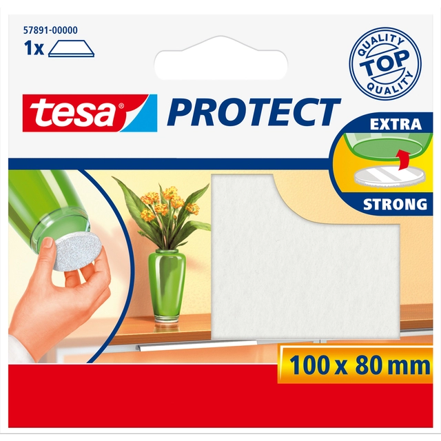 Een Beschermvilt tesa® Protect anti-kras 80mmx100mm wit koop je bij VHK Kantoorartikelen