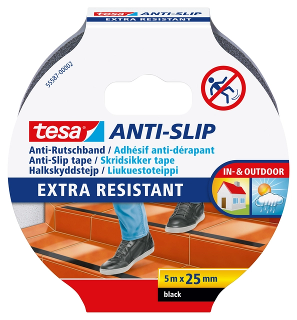 Een Anti-slip tape tesa® 5mx25mm zwart koop je bij VHK Kantoorartikelen