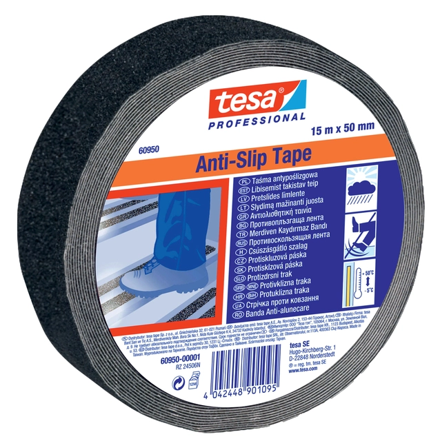 Een Antisliptape tesa® Professional 60950 50mmx15m zwart koop je bij Hoekmankantoorartikelen.nl