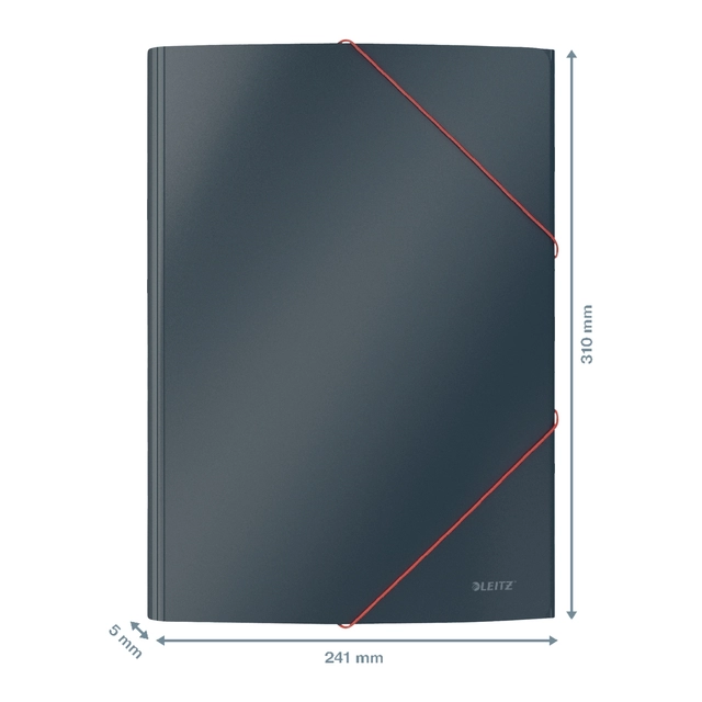 Een Elastomap Leitz Cosy A4 3-kleps grijs koop je bij Hoekmankantoorartikelen.nl