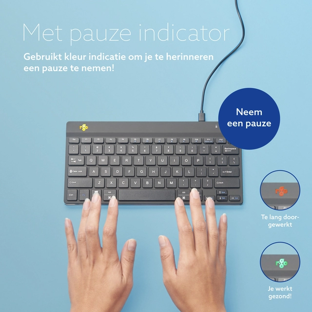 Een Toetsenbord R-Go Ergonomisch Compact Break QWERTY koop je bij Hoekmankantoorartikelen.nl