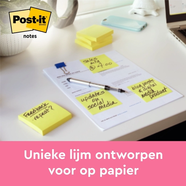 Een Memoblok Post-it Notes 6810 38x51mm canary yellow 3 stuks koop je bij Hoekmankantoorartikelen.nl