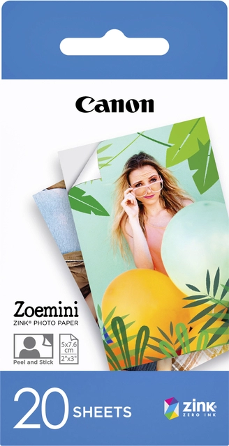 Een Fotopapier Canon Zoemini ZP-2030 20 vel koop je bij Hoekmankantoorartikelen.nl