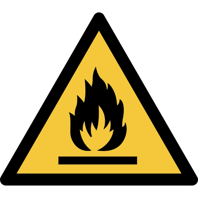 Een Pictogram bordje Djois Waarschuwing: ontvlambaar 200x176mm Geel koop je bij Hoekmankantoorartikelen.nl