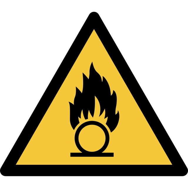 Een Pictogram bordje Djois Waarschuwing: oxiderende stoffen 200x176mm Geel koop je bij Hoekmankantoorartikelen.nl