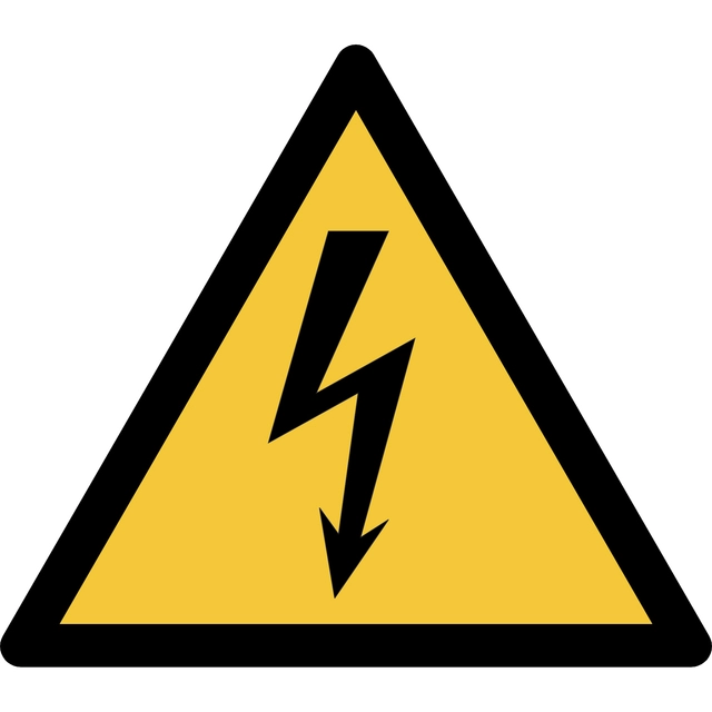 Een Pictogram bordje Djois Waarschuwing: elektrische spanning 150x133mm Geel koop je bij Hoekmankantoorartikelen.nl