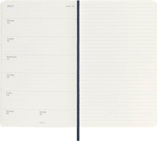 Een Agenda 2023/2024 Moleskine 18M Planner Weekly 7dag/1pagina large 130x210mm soft cover saffier blauw koop je bij VHK Kantoorartikelen