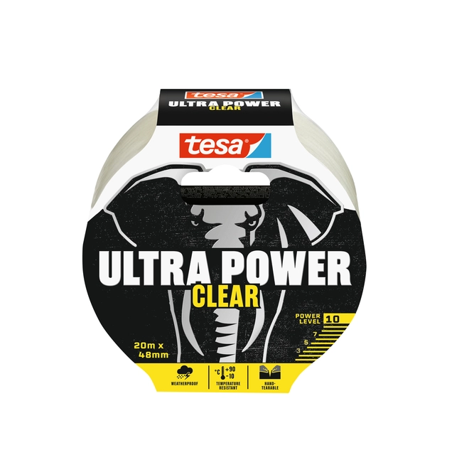 Een Reparatietape tesa Ultra Power Clear repair 20mx48mm transparant koop je bij VHK Kantoorartikelen