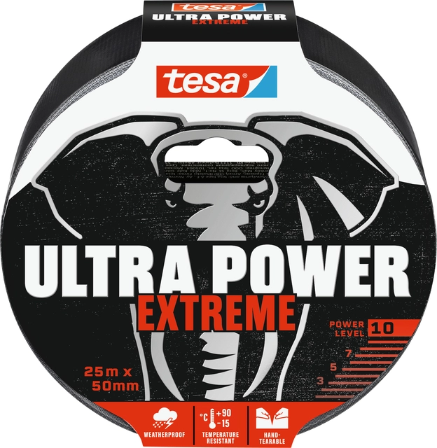 Een Reparatietape tesa Ultra Power Extreme repair 25mx50mm zwart koop je bij VHK Kantoorartikelen