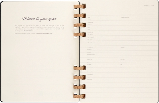 Een Life planner 2024 Moleskine 7dag/2pagina's extra large190x250mm hard cover ringen black koop je bij VHK Kantoorartikelen