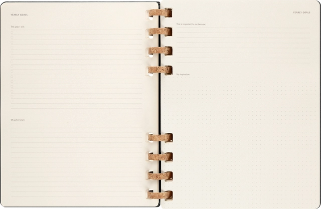 Een Life planner 2024 Moleskine 7dag/2pagina's extra large190x250mm hard cover ringen black koop je bij VHK Kantoorartikelen