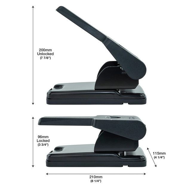 Een Perforator Rapesco HD865-P antibacterieel 2-gaats zwart koop je bij VHK Kantoorartikelen