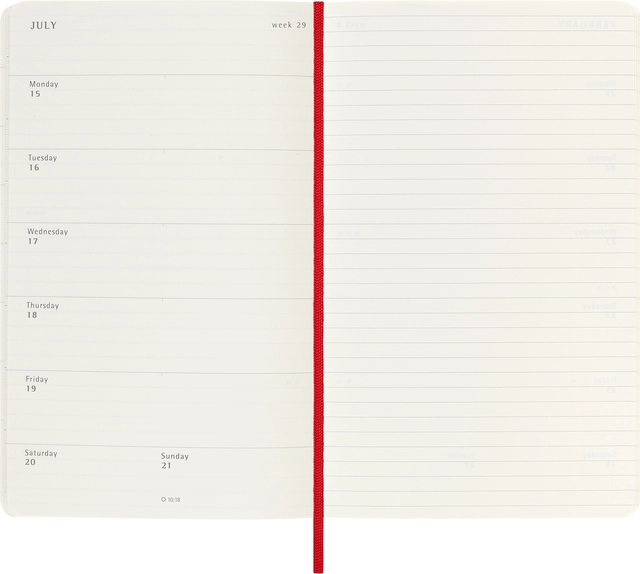 Een Agenda 2024 Moleskine 12M Planner Weekly 7dag/1pagina large 130x210mm soft cover scarlet red koop je bij VHK Kantoorartikelen