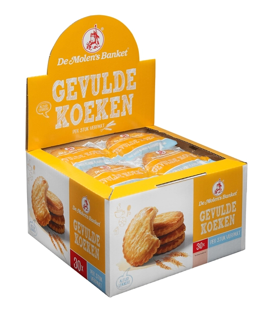 Een Koeken De Molen Gevulde koeken 30x50gr koop je bij Hoekmankantoorartikelen.nl