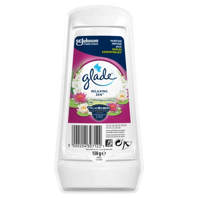 Een Luchtverfrisser Glade Gel Continu Pure Relaxing Zen 150gr koop je bij VHK Kantoorartikelen